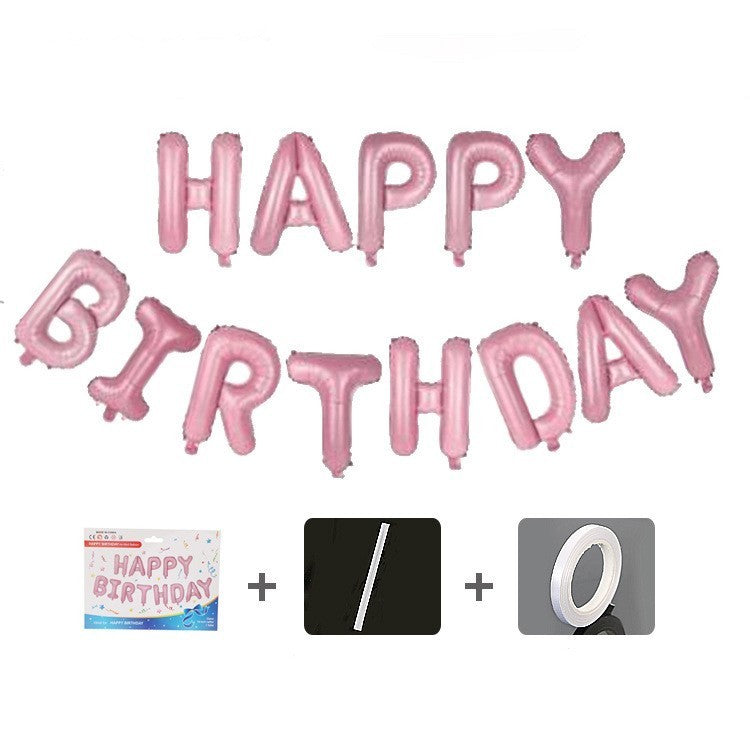 Set baloane folie Flippy, Happy Birthday, 40 cm, roz deschis-2