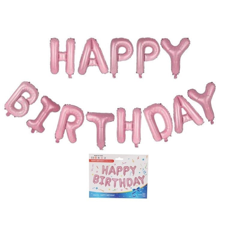 Set baloane folie Flippy, Happy Birthday, 40 cm, roz deschis-3