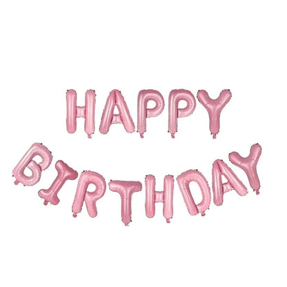 Set baloane folie Flippy, Happy Birthday, 40 cm, roz deschis-0