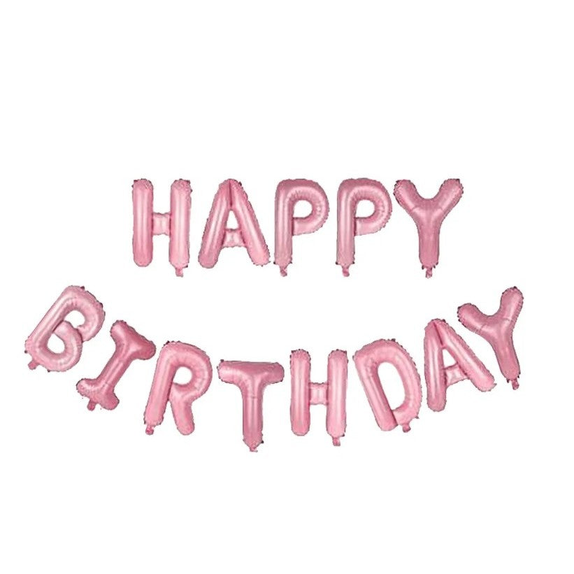 Set baloane folie Flippy, Happy Birthday, 40 cm, roz deschis-0