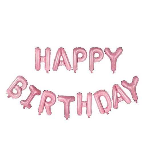 Set baloane folie Flippy, Happy Birthday, 40 cm, roz deschis-0