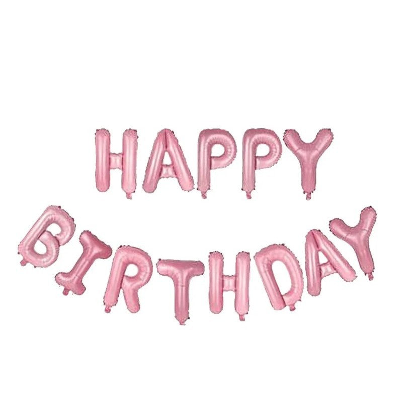 Set baloane folie Flippy, Happy Birthday, 40 cm, roz deschis-0