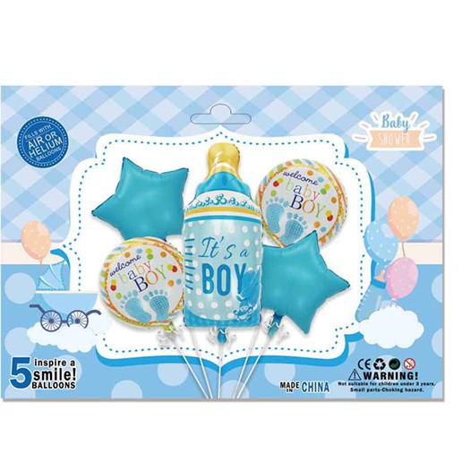 Set Baloane, Flippy, Model It's a Boy, Tematica Gender Reveal, pentru Botez, Albastru-0