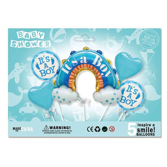 Set baloane it s a boy, pentru gender reveal, botez, albastru, model 2-0