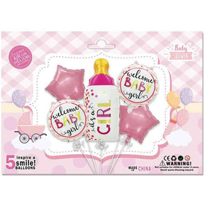Set baloane it s a girl pentru gender reveal, botez, roz-0