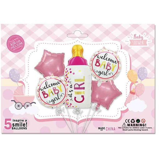 Set baloane it s a girl pentru gender reveal, botez, roz-0