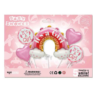 Set baloane it s a girl pentru gender reveal, botez, roz, model 2-0