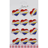 Set 12 Brose Martisor Primavara Inima Tricolor cu Mesaj Noroc-0