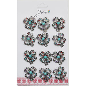 Set 12 Brose Martisor Primavara Trifoi cu Pietricele Vintage-0