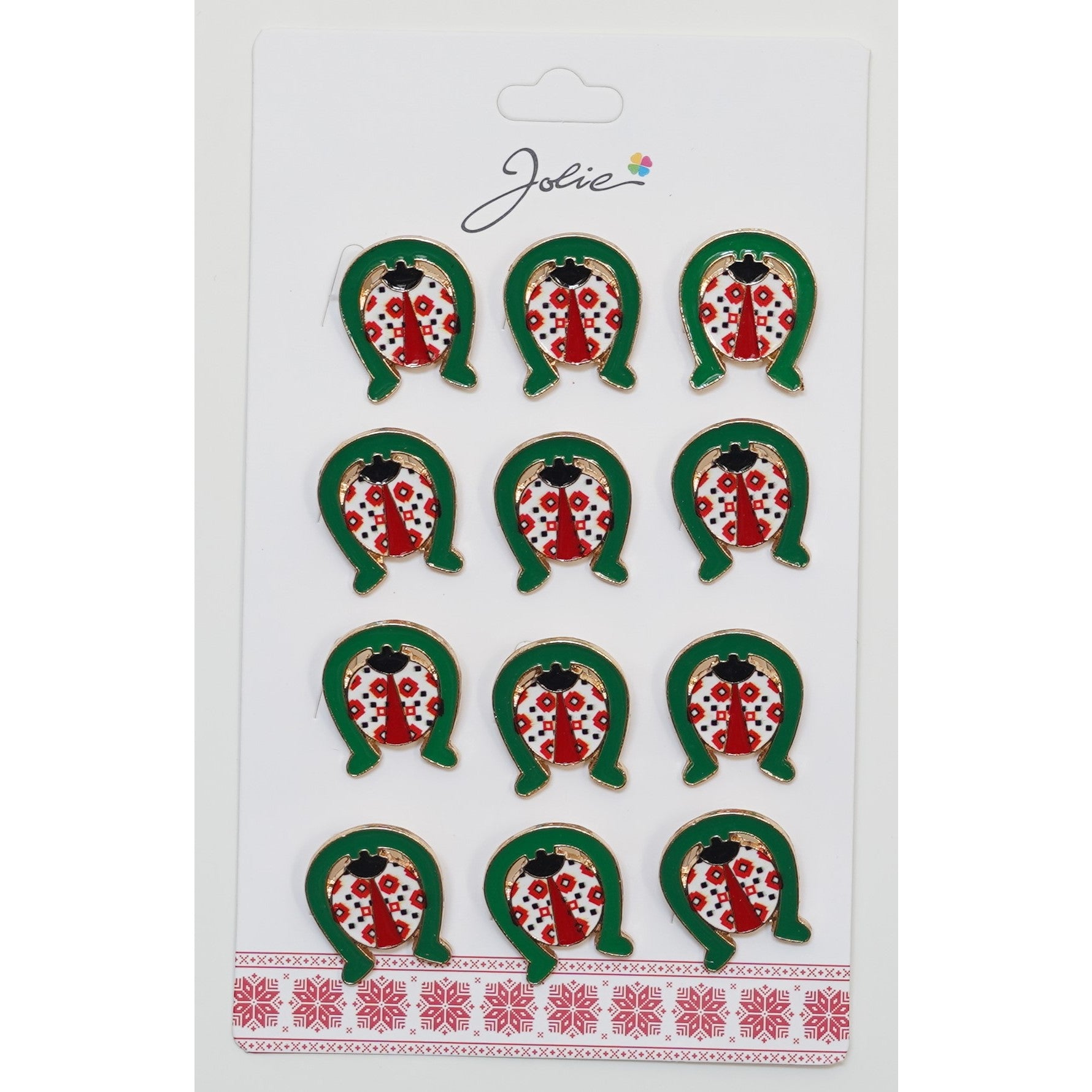 Set 12 Brose Martisor Primavara Buburuza Motiv Traditional in Potcoava-0