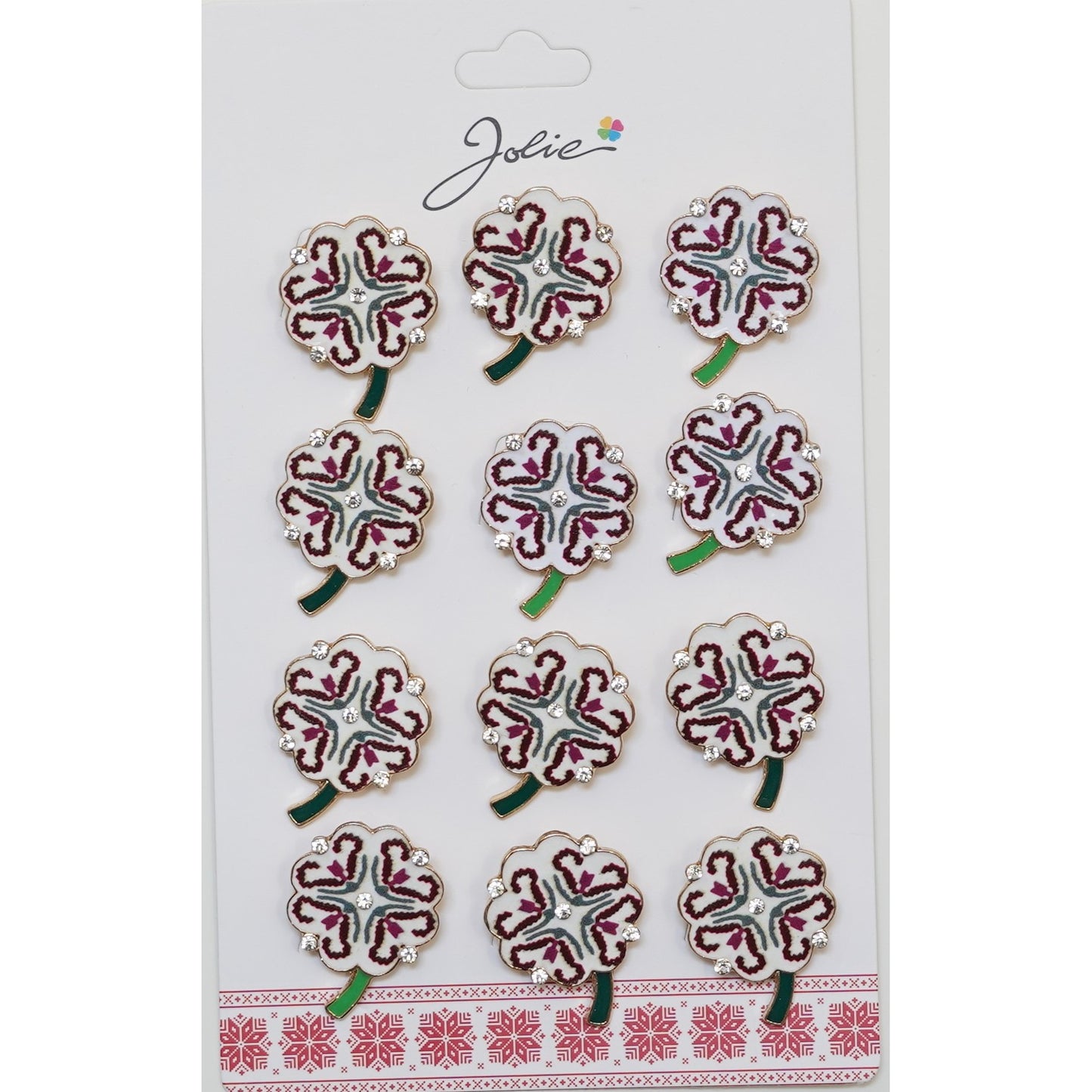 Set 12 Brose Martisor Primavara Trifoi cu Motiv Traditional-0