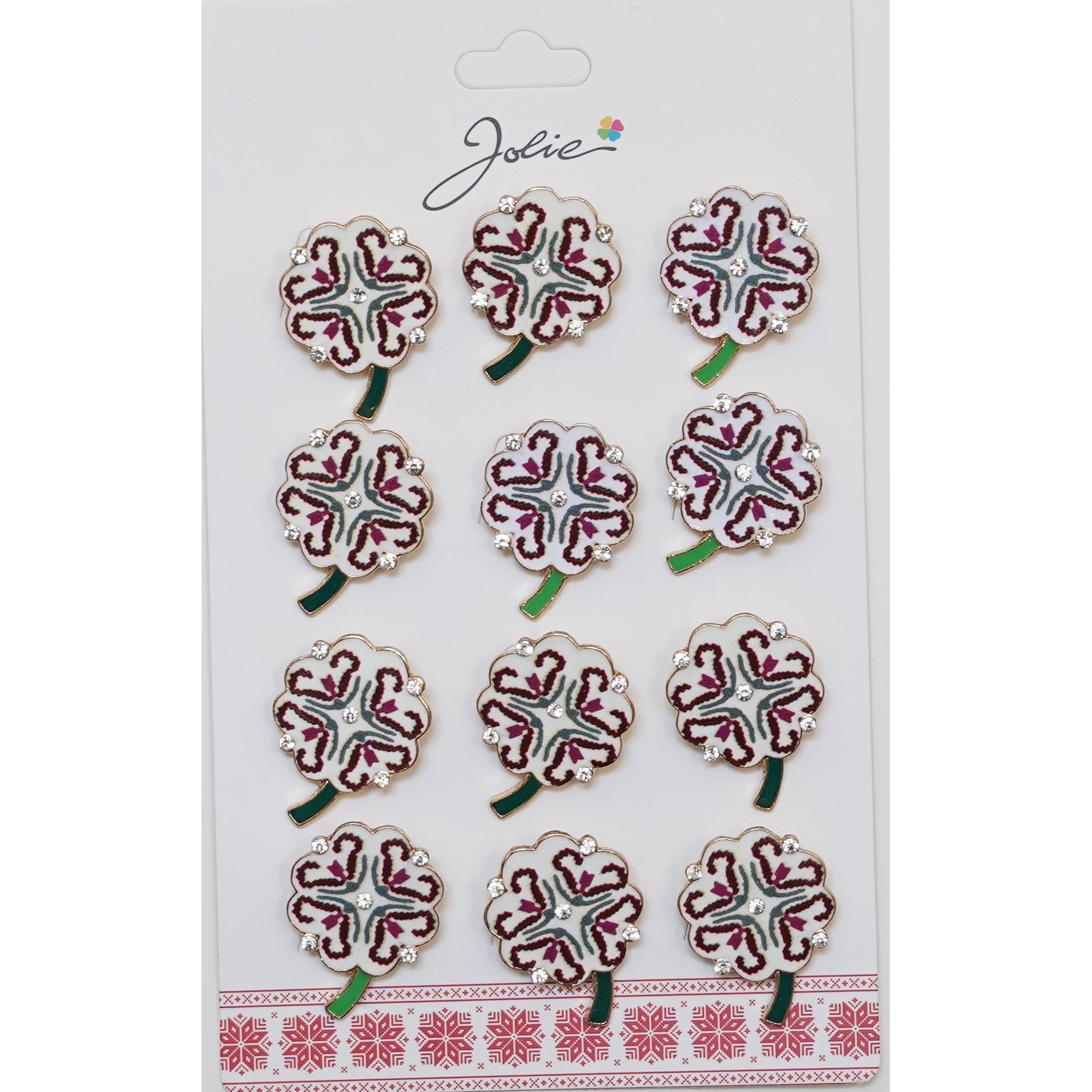 Set 12 Brose Martisor Primavara Trifoi cu Motiv Traditional-0