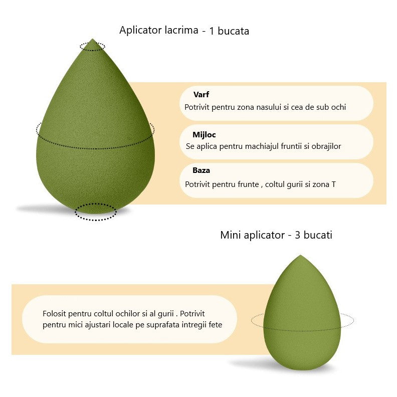 Set Buretei Machiaj, Flippy, Premium, 7 bucati, verde-3