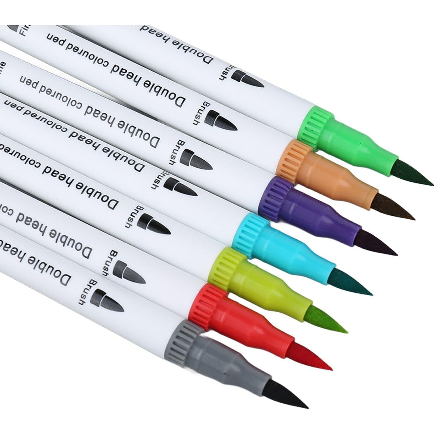 Set Carioci pe Baza de Apa, Flippy, 2 in 1, pentru Pictura, Caligrafie, 60 Culori, Penar Negru, Corp Carioca Alb, 26.5 x 17.5 x 4.5 cm, Multicolor-1