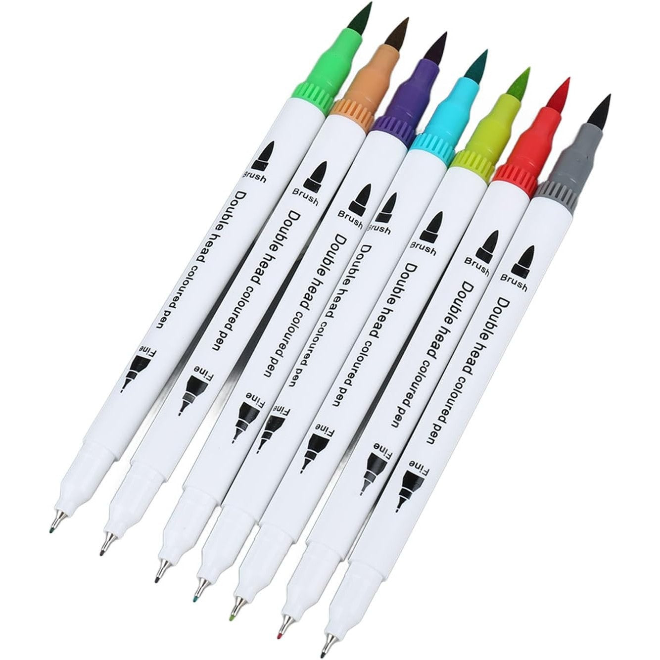 Set Carioci pe Baza de Apa, Flippy, 2 in 1, pentru Pictura, Caligrafie, 60 Culori, Penar Negru, Corp Carioca Alb, 26.5 x 17.5 x 4.5 cm, Multicolor-3