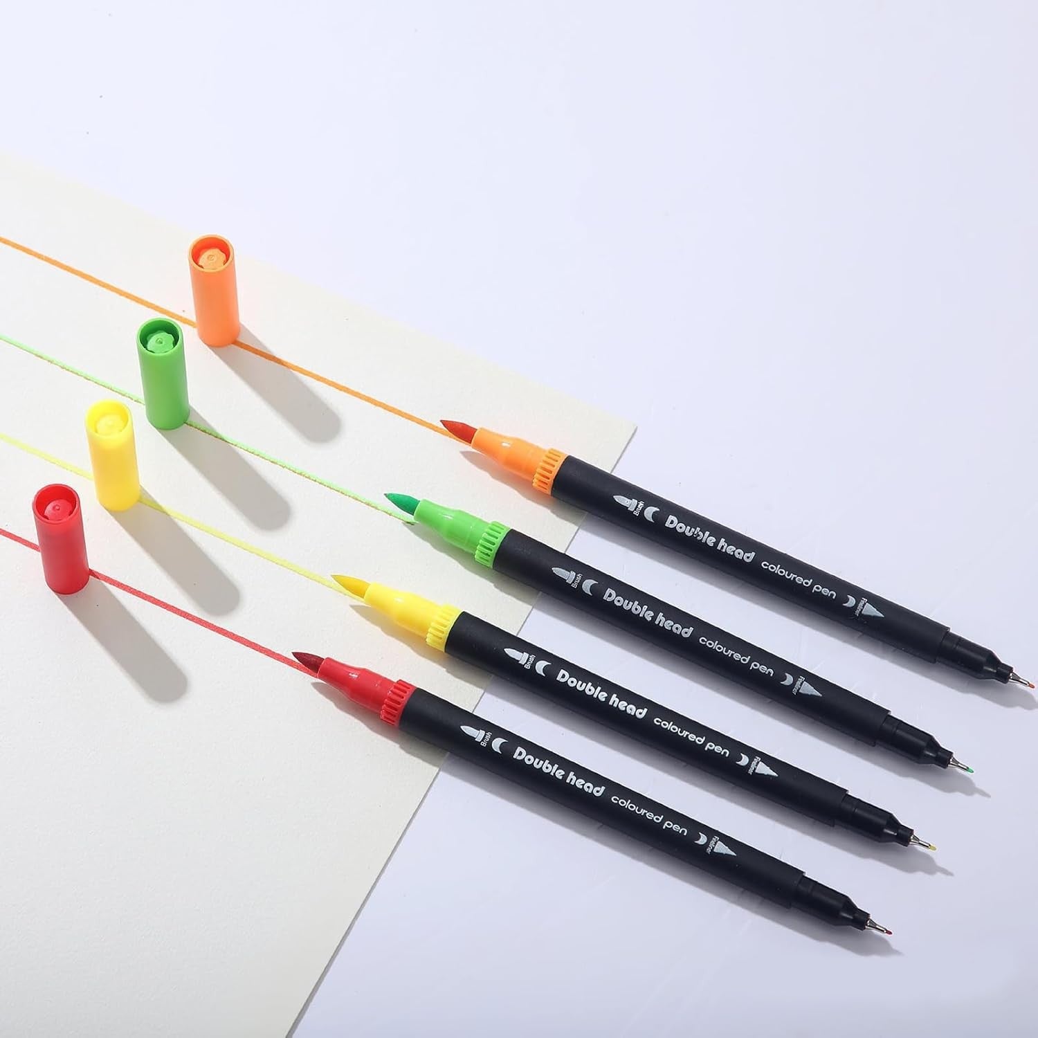 Set Carioci pe Baza de Apa, Flippy, 2 in 1, pentru Pictura, Caligrafie, 60 Culori, Penar Negru, Corp Carioca Negru, 26.5 x 17.5 x 4.5 cm, Multicolor-3