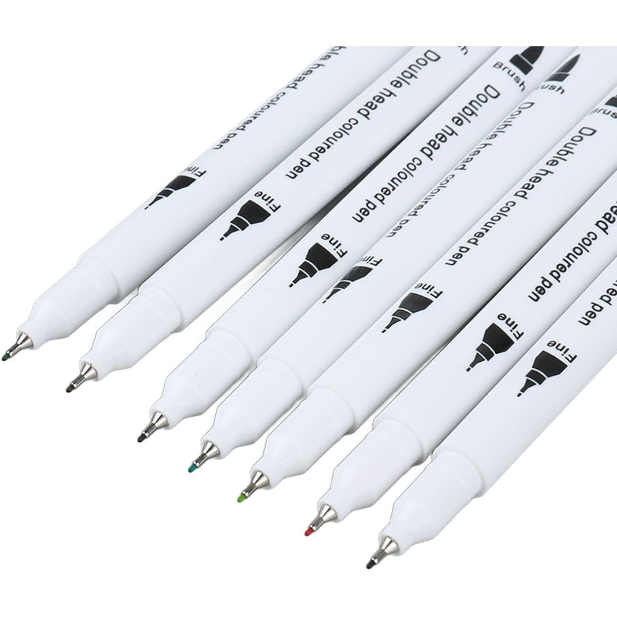 Set Carioci pe Baza de Apa, Flippy, 2 in 1, pentru Pictura, Caligrafie, 72 Culori, Penar Negru, Corp Carioca Alb, 24.5 x 18.5 x 5 cm, Multicolor-2