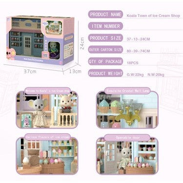 Set Casa de papusi, magazin de inghetata, cu mobilier si figurine, Flippy-2