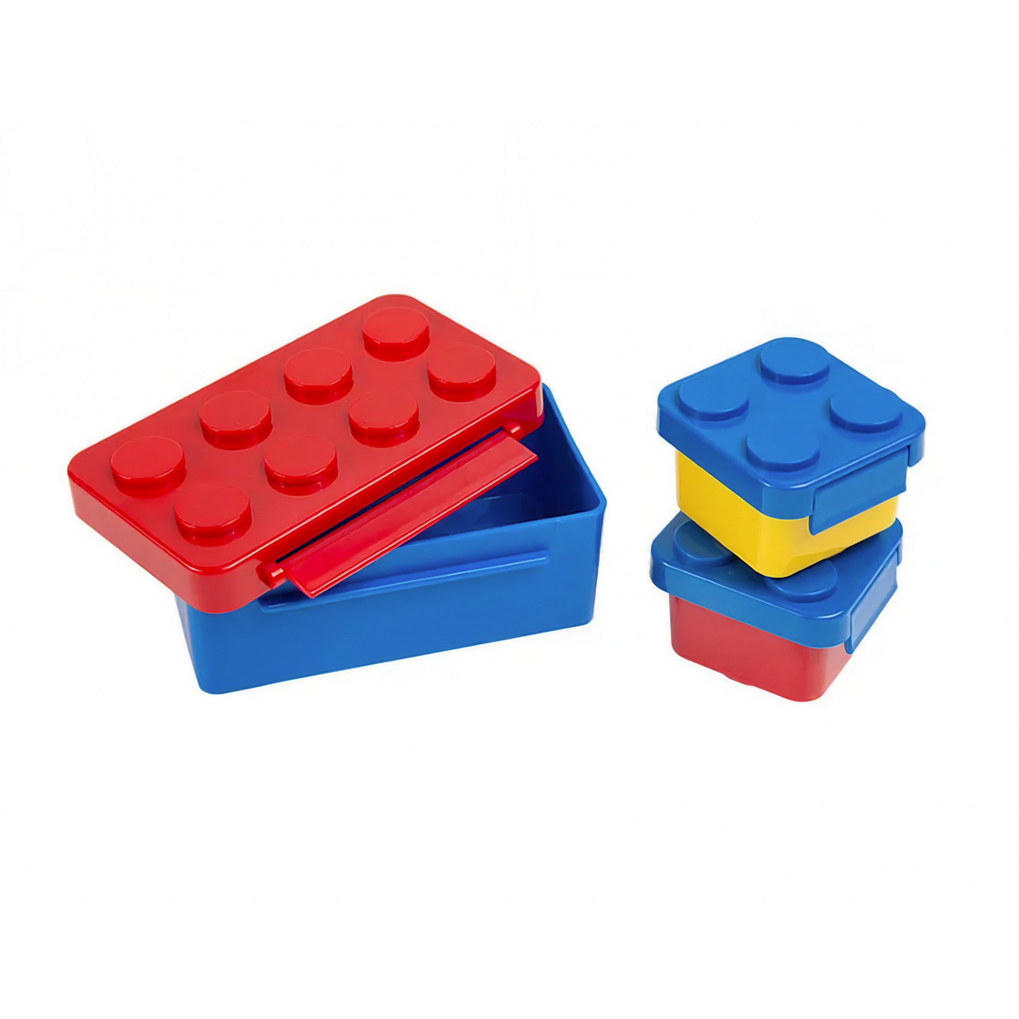 Set caserole pentru pranz interactive, Flippy, cuburi de construit, plastic, multicolor-3