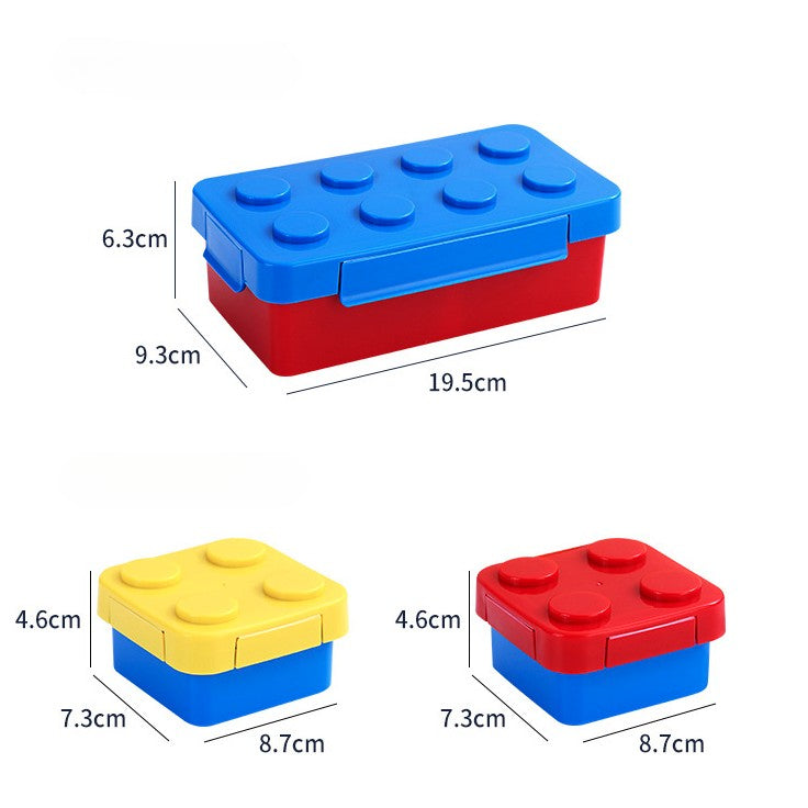 Set caserole pentru pranz interactive, Flippy, cuburi de construit, plastic, multicolor-4