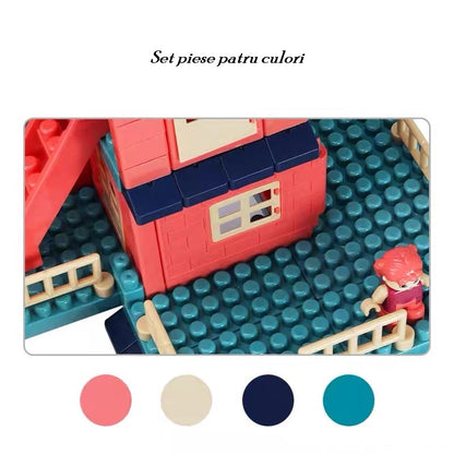 Set constuctii, Flippy, Casa si curte, 251 piese, Multicolor-3