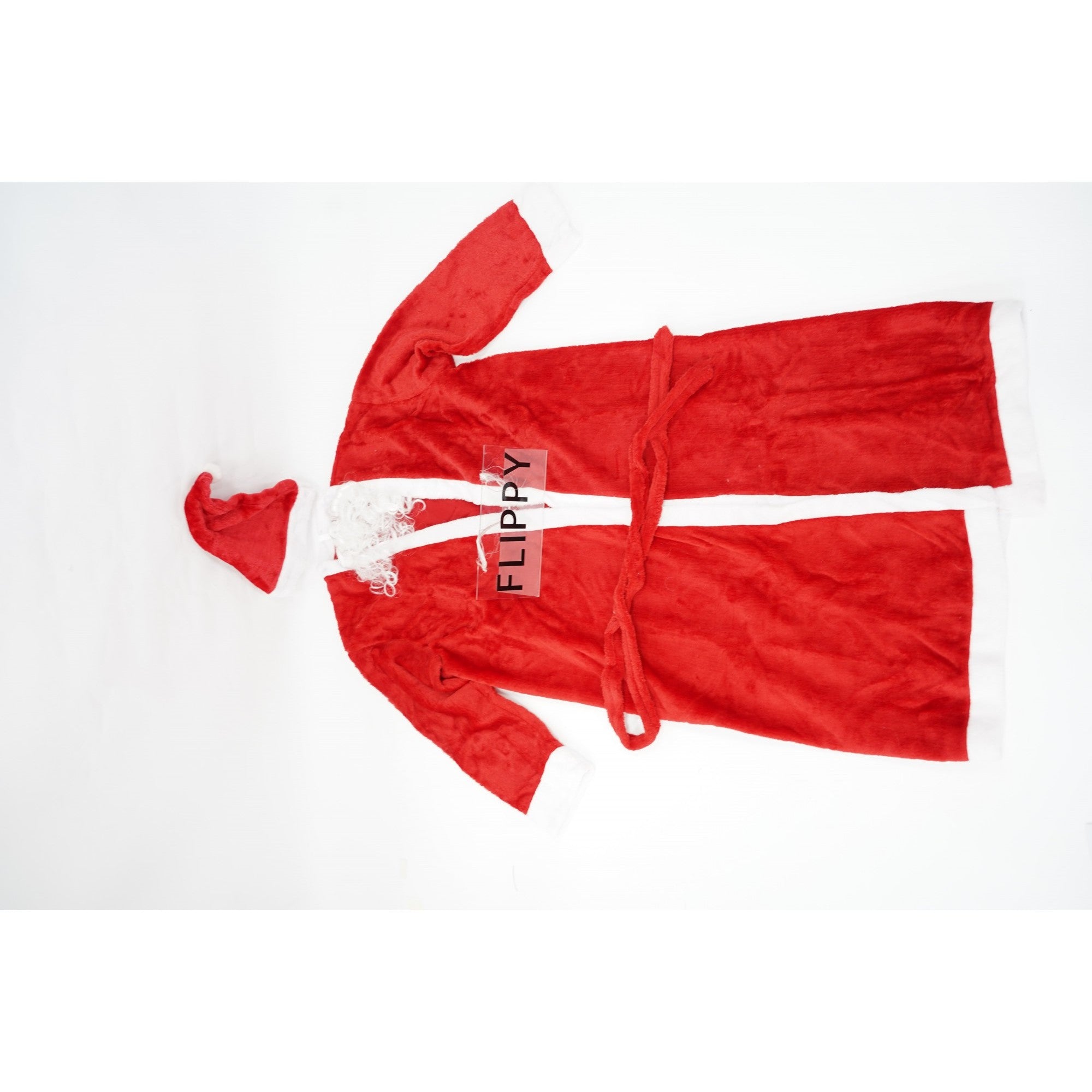 Set Costum de Mos Craciun, Flippy, rosu, pentru adulti, catifea, 4 piese-1