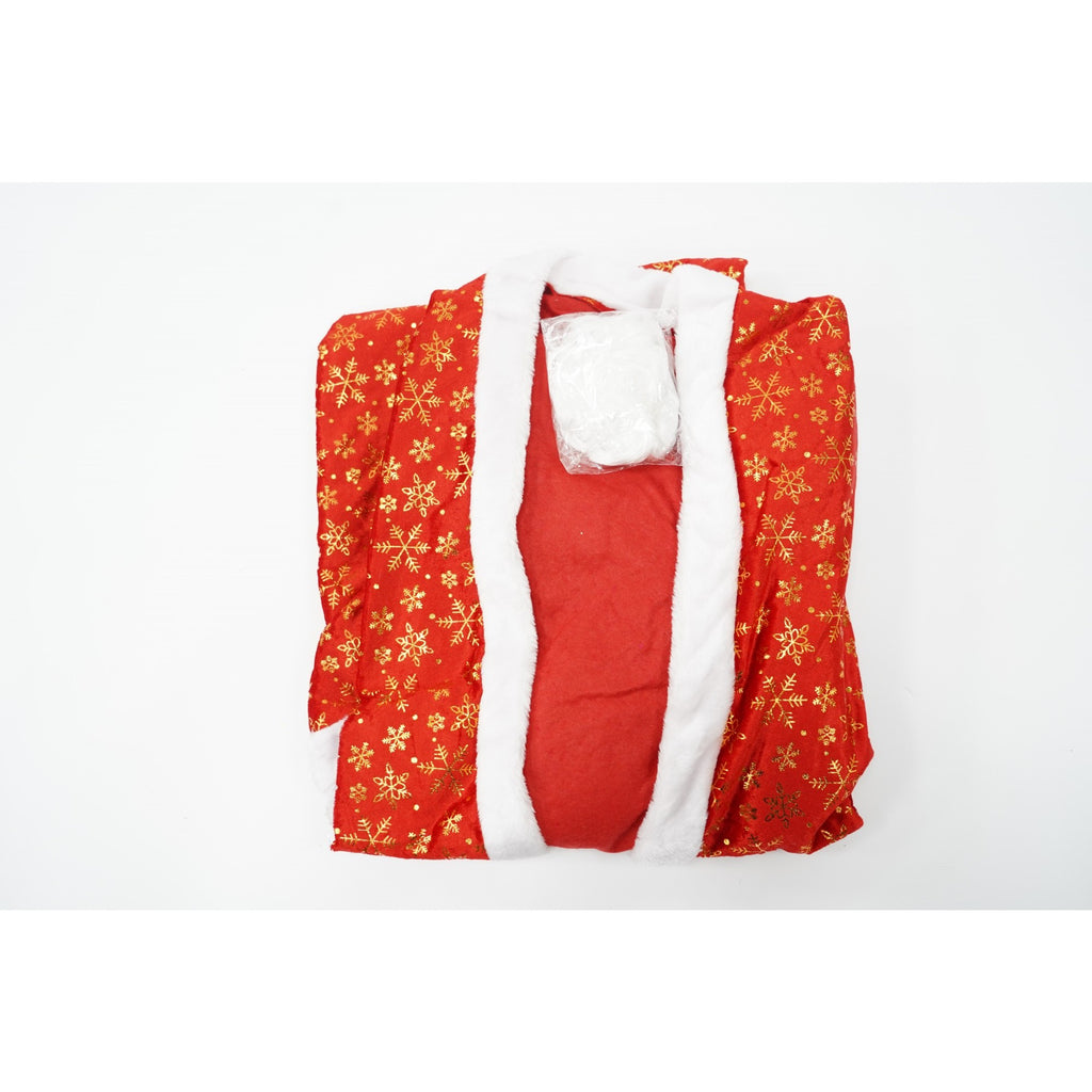 Set Costum de Mos Craciun, Flippy, rosu, pentru adulti, catifea, 5 piese-4