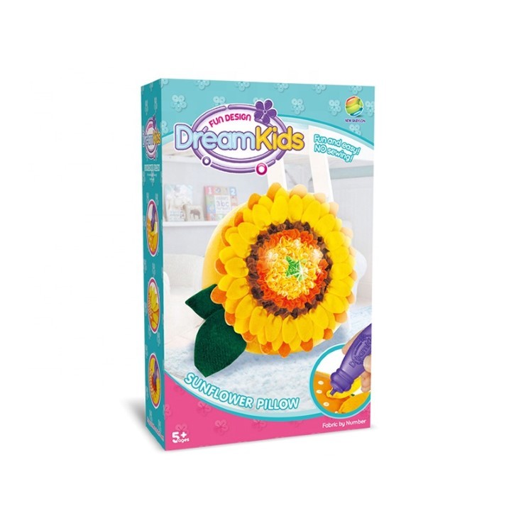 Set creatie perna pentru copii, Dream Kids, Floarea Soarelui-0