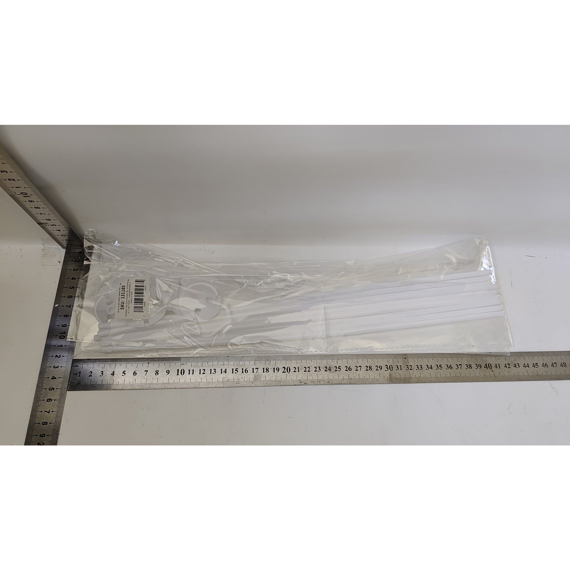 Set de 10 bete pentru baloane, Flippy, 40cm, albe-1