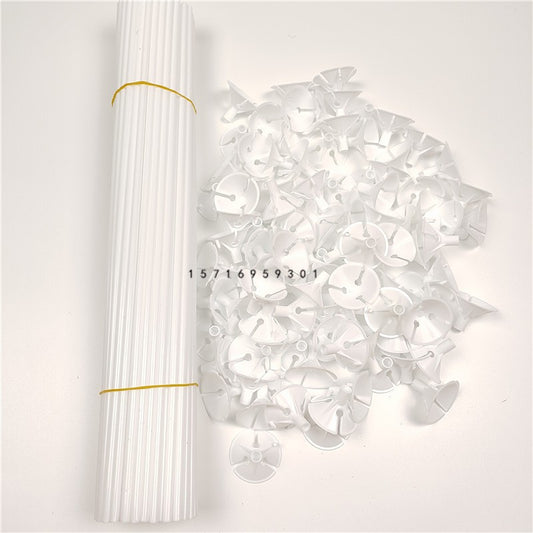 Set de 10 bete pentru baloane, Flippy, 40cm, albe-0