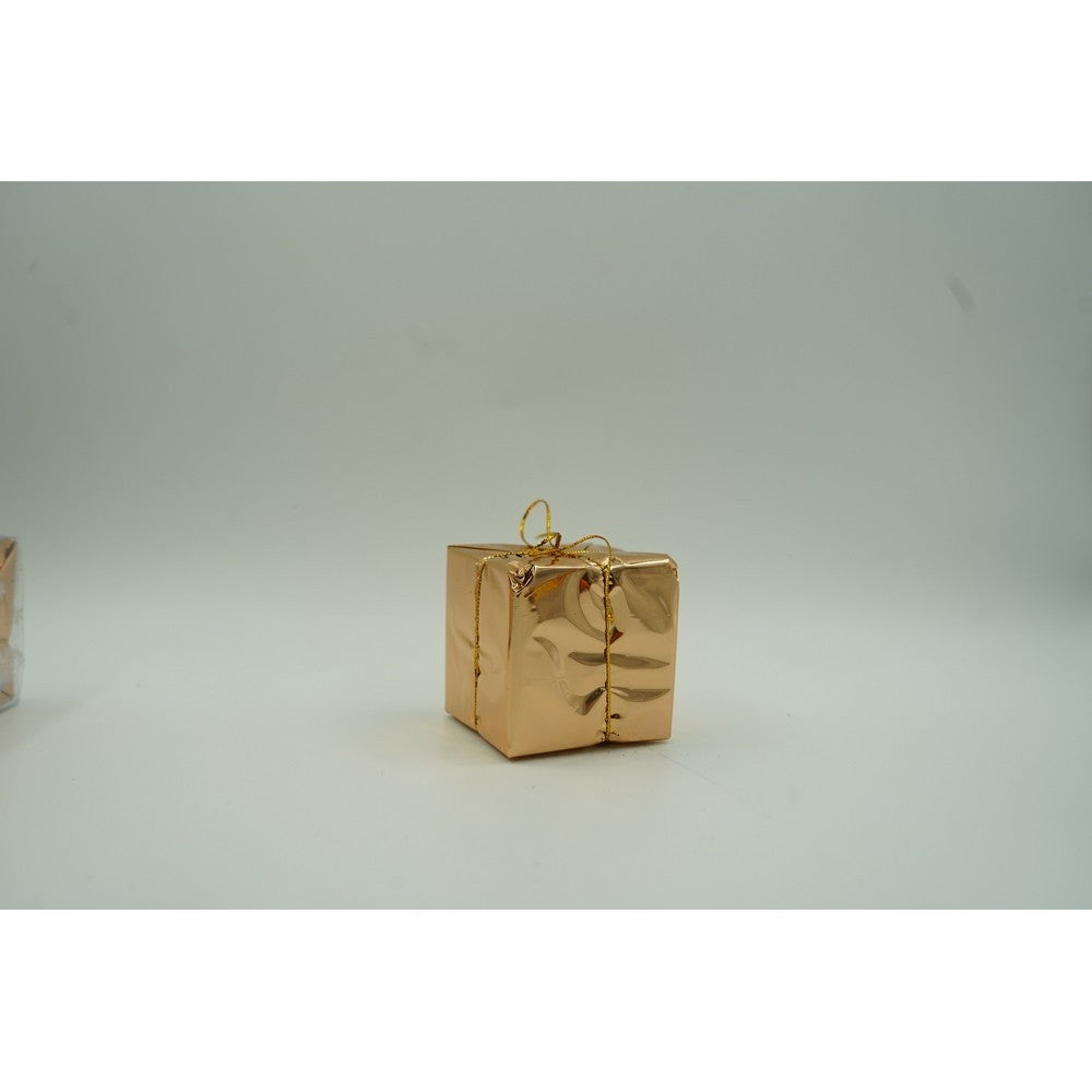 Set de 12 ornamente de brad, Flippy, de tip Glob, Cupru/ Auriu, din polistiren, cu finisaj sclipitor , cutie  6  cm adancime x 23  cm lungime x 18  cm inaltime-9