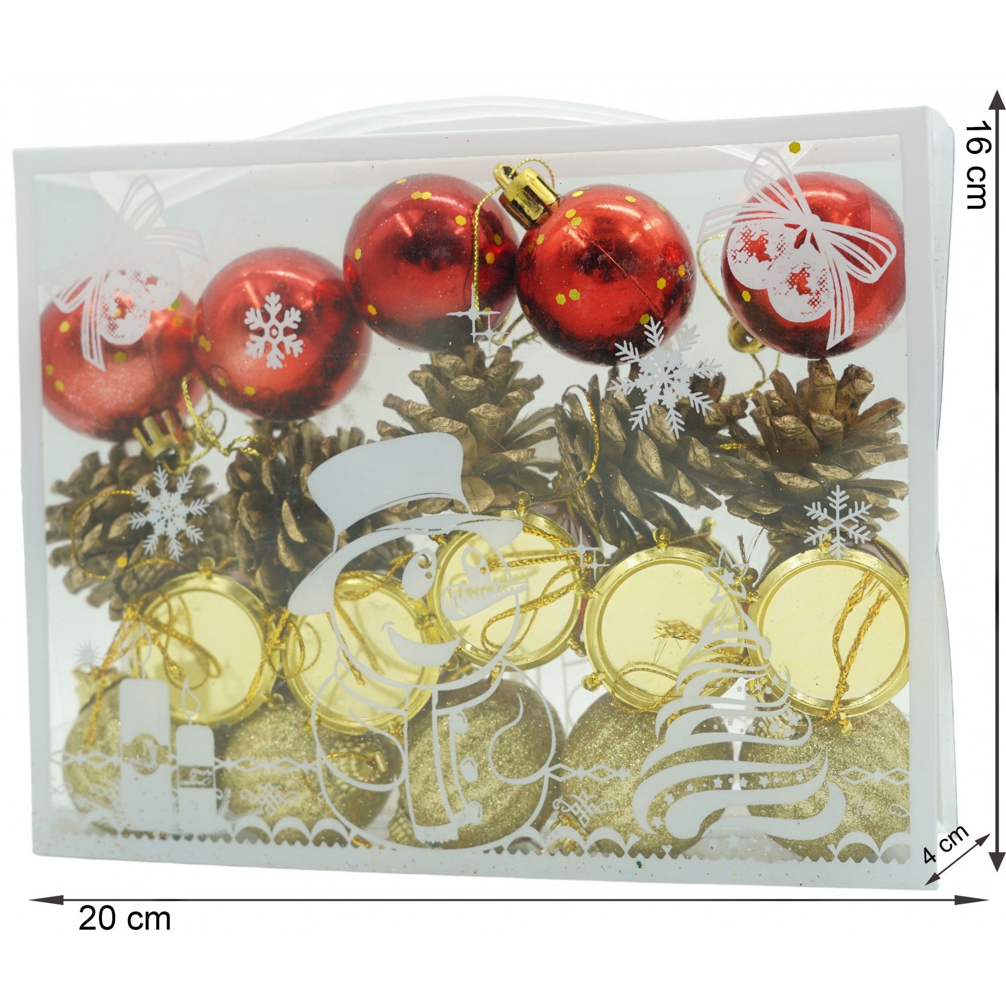 Set de 20 ornamente de brad, Flippy, de tip Glob, Multicolor, din polistiren, cu finisaj sclipitor , cutie  4  cm adancime x 20  cm lungime x 16  cm inaltime-5