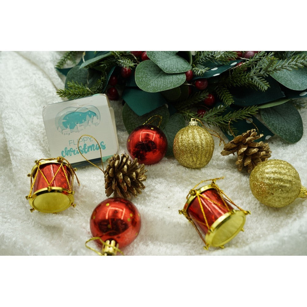 Set de 20 ornamente de brad, Flippy, de tip Glob, Multicolor, din polistiren, cu finisaj sclipitor , cutie  4  cm adancime x 20  cm lungime x 16  cm inaltime-6