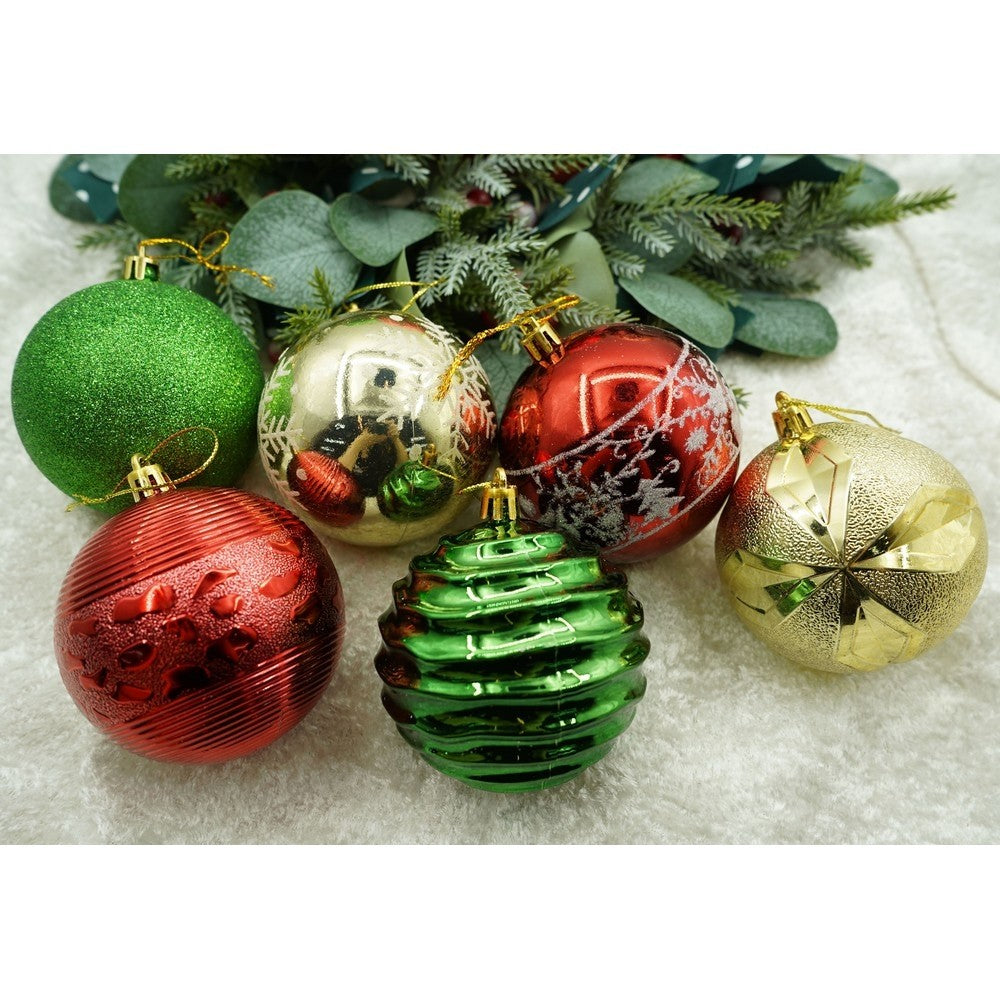 Set de 24 ornamente de brad, Flippy, de tip Glob, Multicolor, cu ø de 8 cm, din plastic, cu finisaj sclipitor , cutie  19  cm lungime x 42  cm inaltime x 19  cm adancime-6