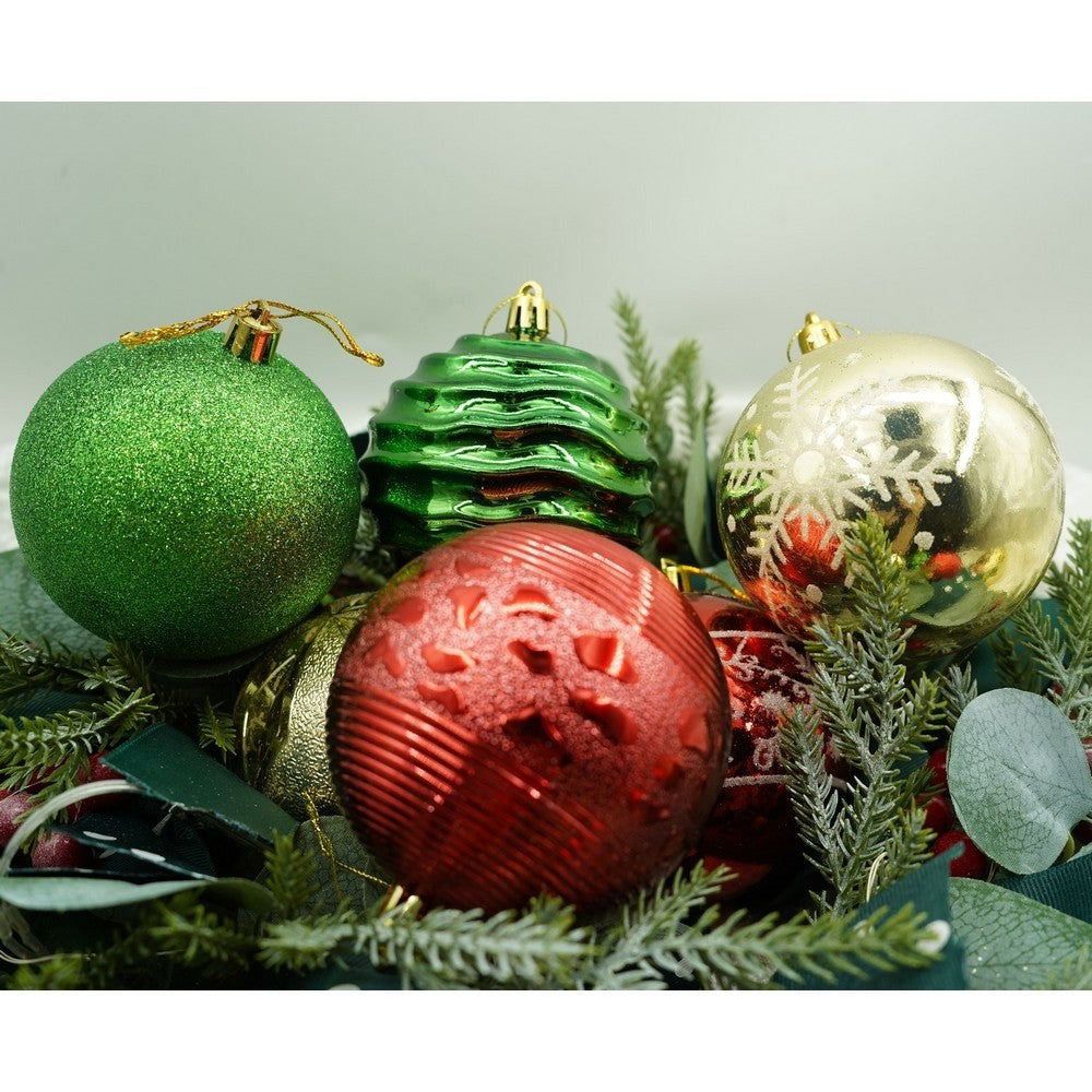 Set de 24 ornamente de brad, Flippy, de tip Glob, Multicolor, cu ø de 8 cm, din plastic, cu finisaj sclipitor , cutie  19  cm lungime x 42  cm inaltime x 19  cm adancime-9