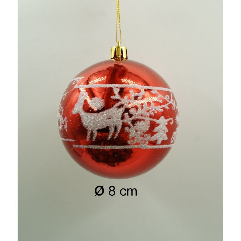 Set de 24 ornamente de brad, Flippy, de tip Glob, Multicolor, cu ø de 8 cm, din plastic, cu finisaj sclipitor , cutie  19  cm lungime x 42  cm inaltime x 19  cm adancime-10