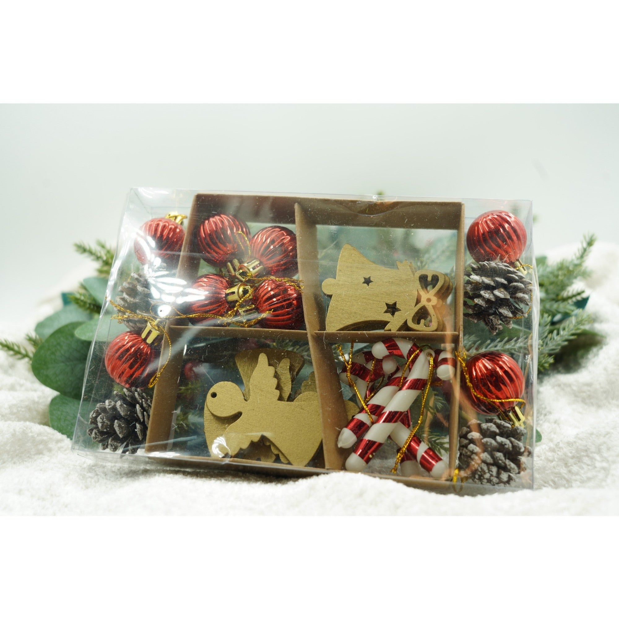 Set de 24 ornamente de brad, Flippy, de tip Glob, Multicolor, din polistiren, cu finisaj sclipitor , cutie  3  cm adancime x 20  cm lungime x 14  cm inaltime-4