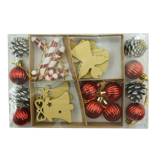 Set de 24 ornamente de brad, Flippy, de tip Glob, Multicolor, din polistiren, cu finisaj sclipitor , cutie  3  cm adancime x 20  cm lungime x 14  cm inaltime-0