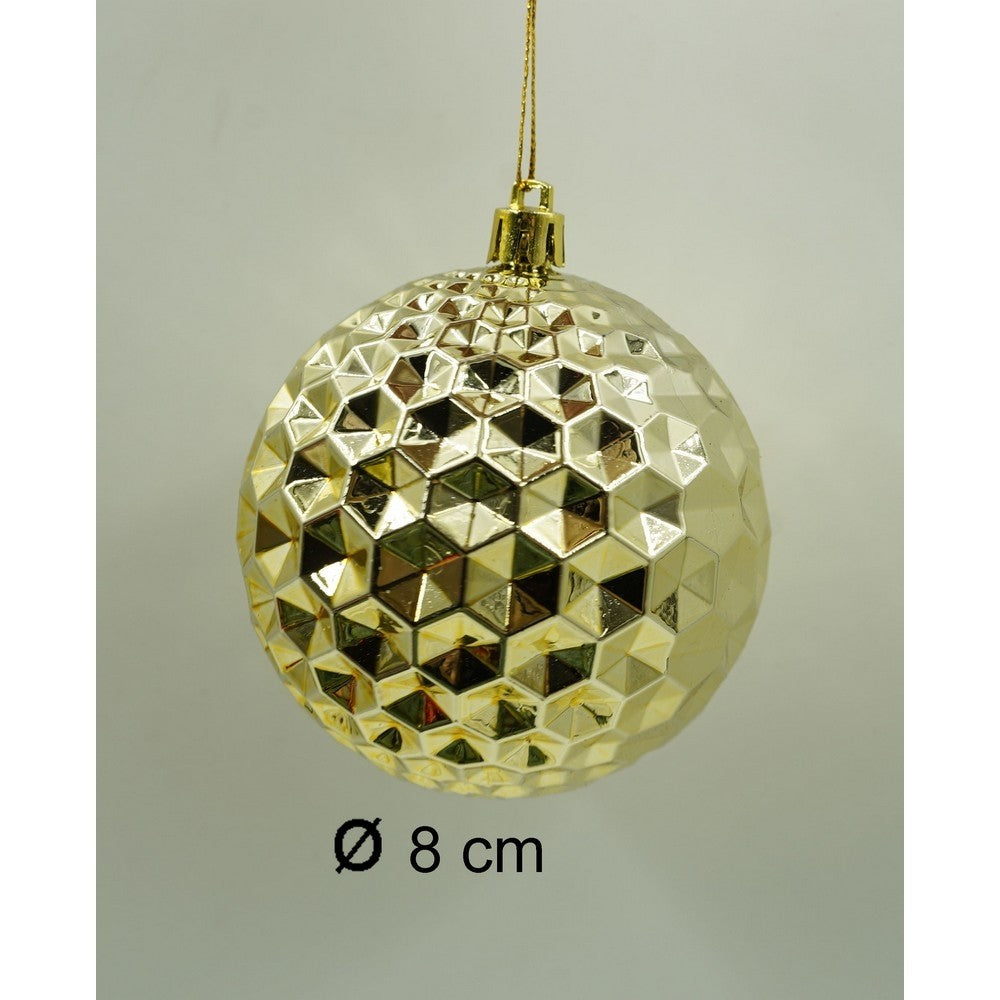 Set de 24 ornamente de brad, Flippy, de tip Glob, Rosu/ Auriu, cu ø de 8 cm, din plastic, cu finisaj sclipitor , cutie  19  cm lungime x 42  cm inaltime x 19  cm adancime-10
