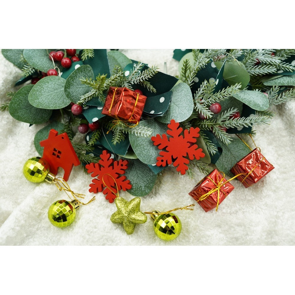 Set de 24 ornamente de brad, Flippy, de tip Glob, Rosu/ Auriu, din polistiren, cu finisaj sclipitor , cutie  3  cm adancime x 20  cm lungime x 14  cm inaltime-7