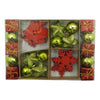 Set de 24 ornamente de brad, Flippy, de tip Glob, Rosu/ Auriu, din polistiren, cu finisaj sclipitor , cutie  3  cm adancime x 20  cm lungime x 14  cm inaltime-0