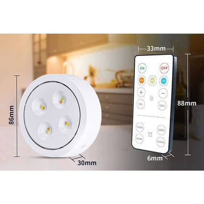 Set de 3 Lampi Led Flippy, Fara Fir, Cu Baterii, 3 Culori de Lumina, cu Telecomanda, din Plastic, Alb-3