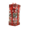 Set de 35 ornamente de brad, Flippy, de tip Glob, Rosu, din polistiren, cu finisaj sclipitor , cutie  11  cm adancime x 19  cm inaltime x 11  cm lungime)-0