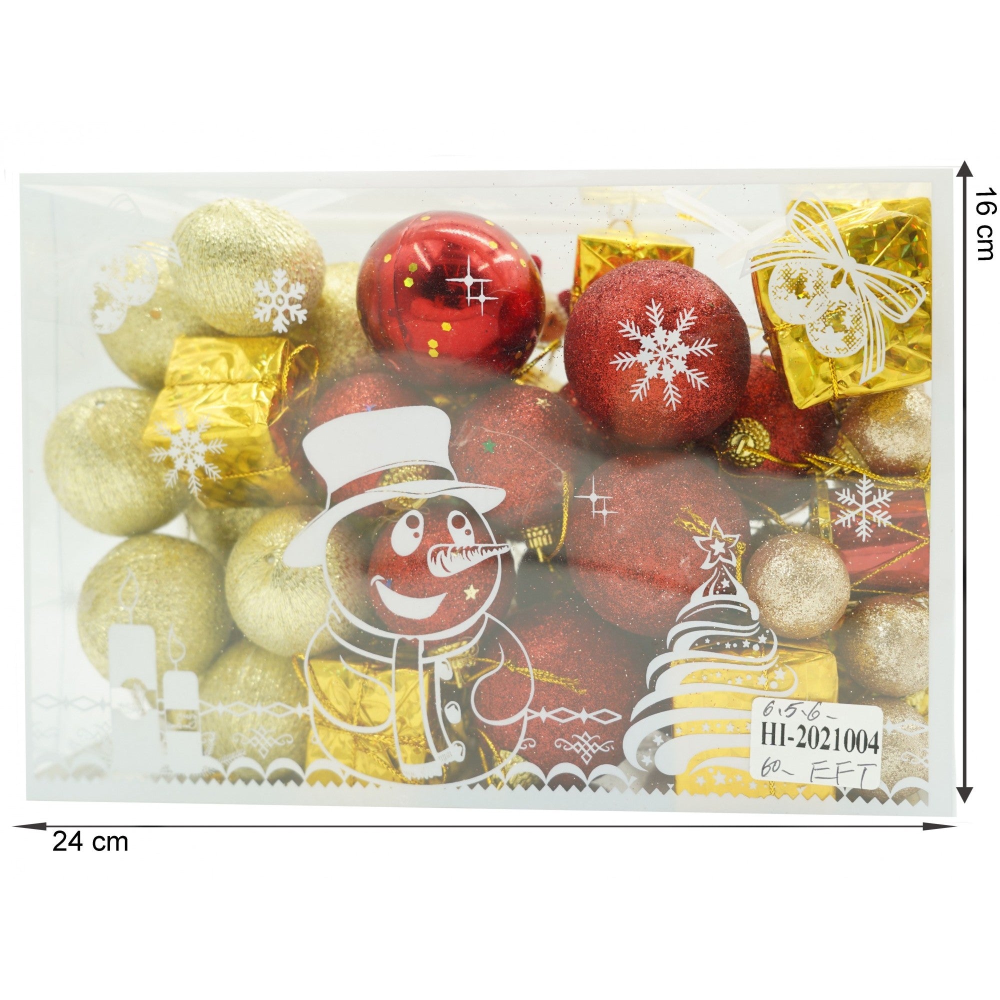 Set de 45 ornamente de brad, Flippy, de tip Glob, , din polistiren, cu finisaj sclipitor , cutie  8  cm adancime x 24  cm lungime x 16  cm inaltime-5