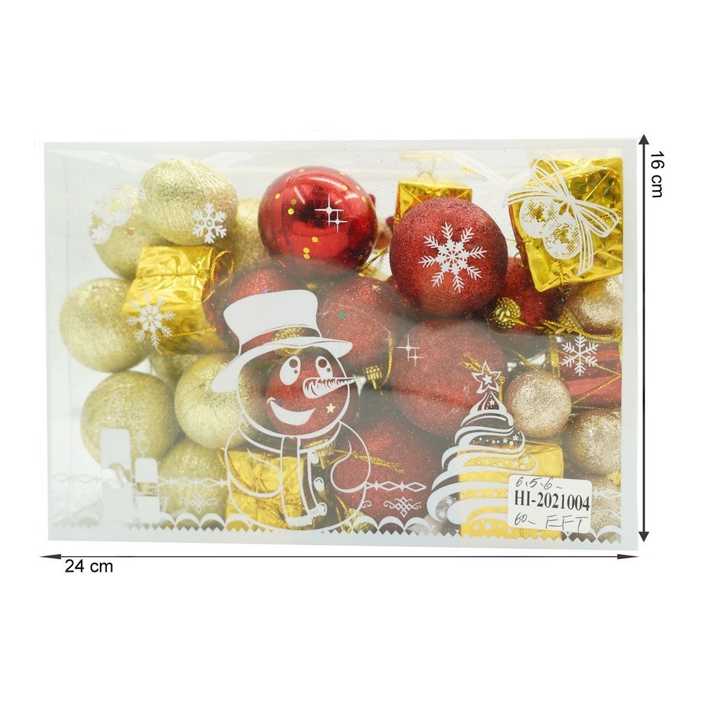 Set de 45 ornamente de brad, Flippy, de tip Glob, , din polistiren, cu finisaj sclipitor , cutie  8  cm adancime x 24  cm lungime x 16  cm inaltime-9