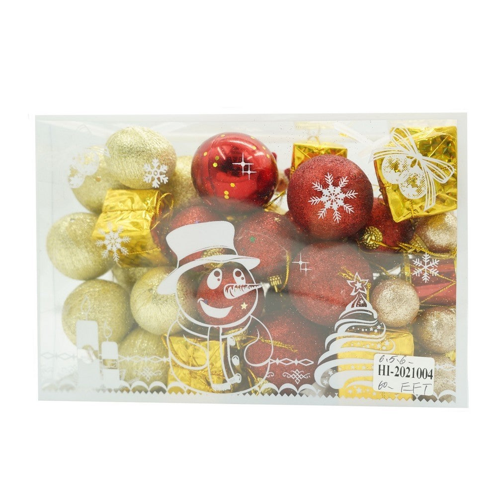 Set de 45 ornamente de brad, Flippy, de tip Glob, , din polistiren, cu finisaj sclipitor , cutie  8  cm adancime x 24  cm lungime x 16  cm inaltime-0