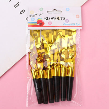 Set de 6 suflatori cu tematica gold-1