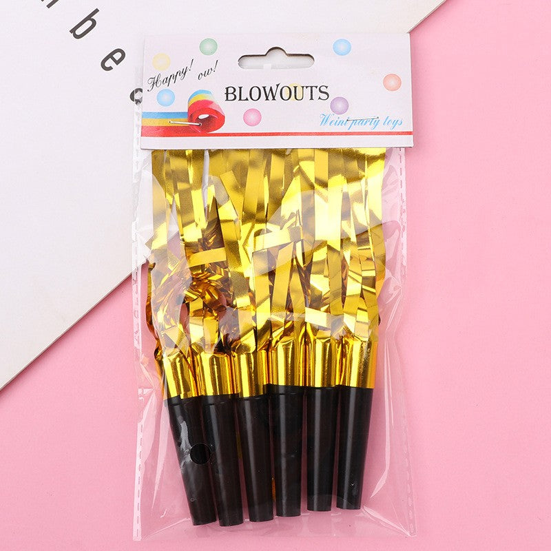 Set de 6 suflatori cu tematica gold-1