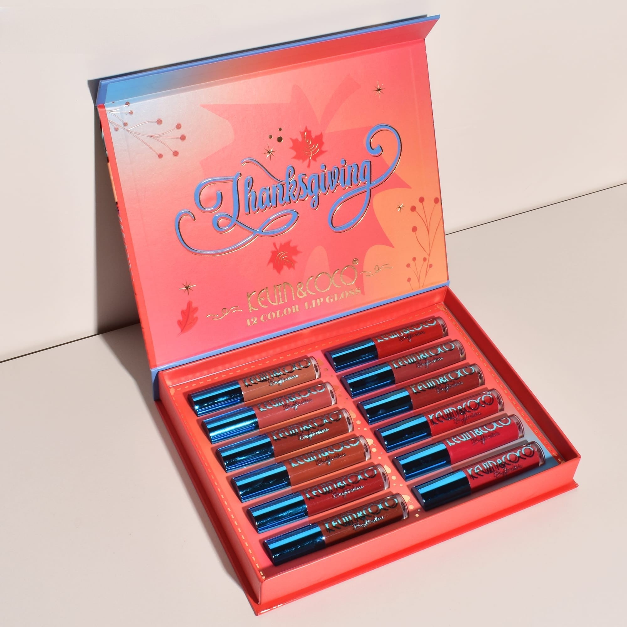 Set de Buze, KEVIN & COCO, Caramel Pie, 12 Lip Gloss-uri, 24 x 18.5 x 3.4 cm, Multicolor-2