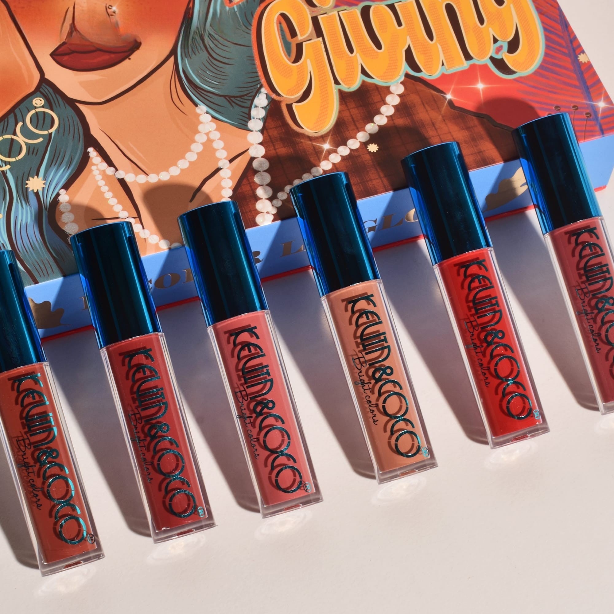 Set de Buze, KEVIN & COCO, Caramel Pie, 12 Lip Gloss-uri, 24 x 18.5 x 3.4 cm, Multicolor-3